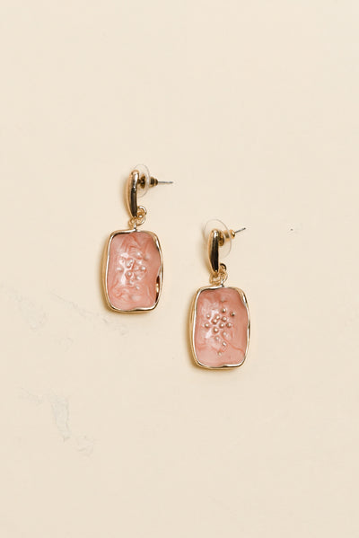 Fili Pink Enamel Drop Earrings