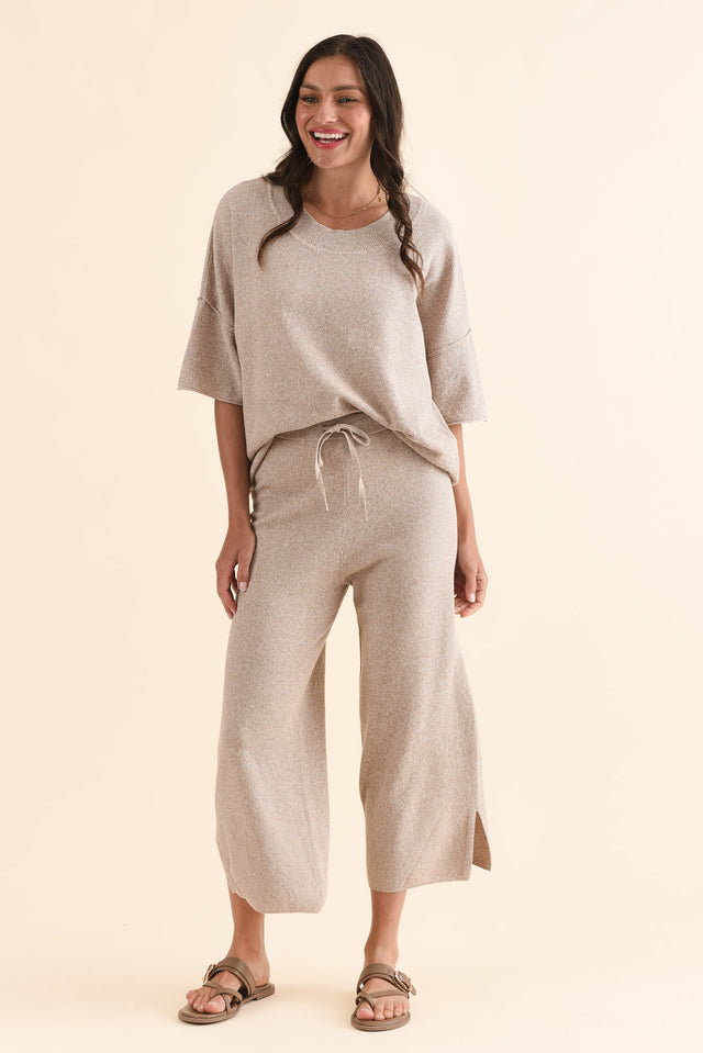 Finlay Taupe Cotton Oversized Tee,Full Body,Brunette model,alt text|model:Brontie image 6