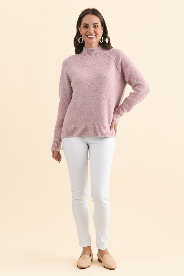 Finn Pink Knit Jumper,Brunette model,alt text|model:MJ image 7
