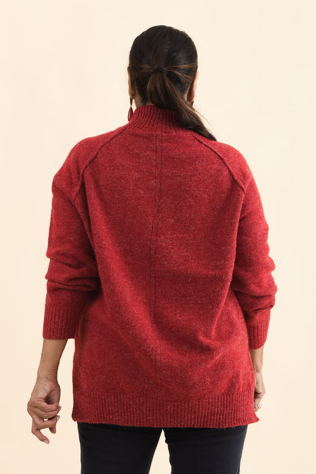 Finn Red Knit Jumper,Brunette model,alt text|model:Pilita image 12