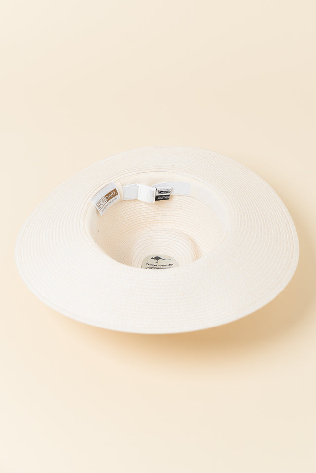 Fiona Ivory Stripe Wide Brim Travel Fedora image 4