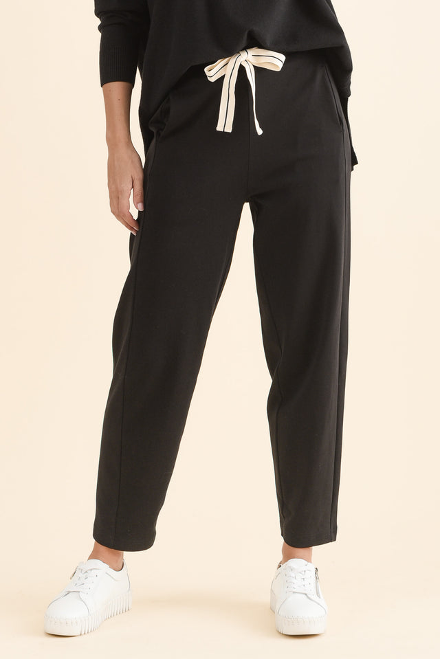 Fisher Black Cotton Barrel Pants image 1