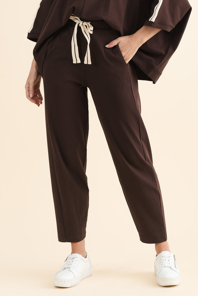 Fisher Chocolate Cotton Barrel Pants image 1