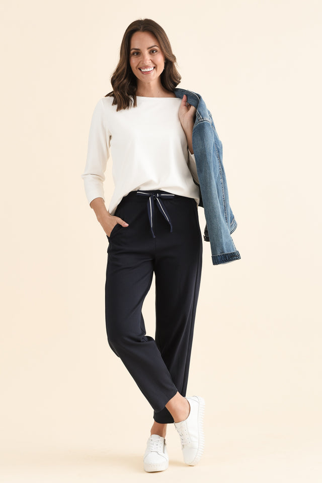 Fisher Navy Cotton Barrel Pants image 2