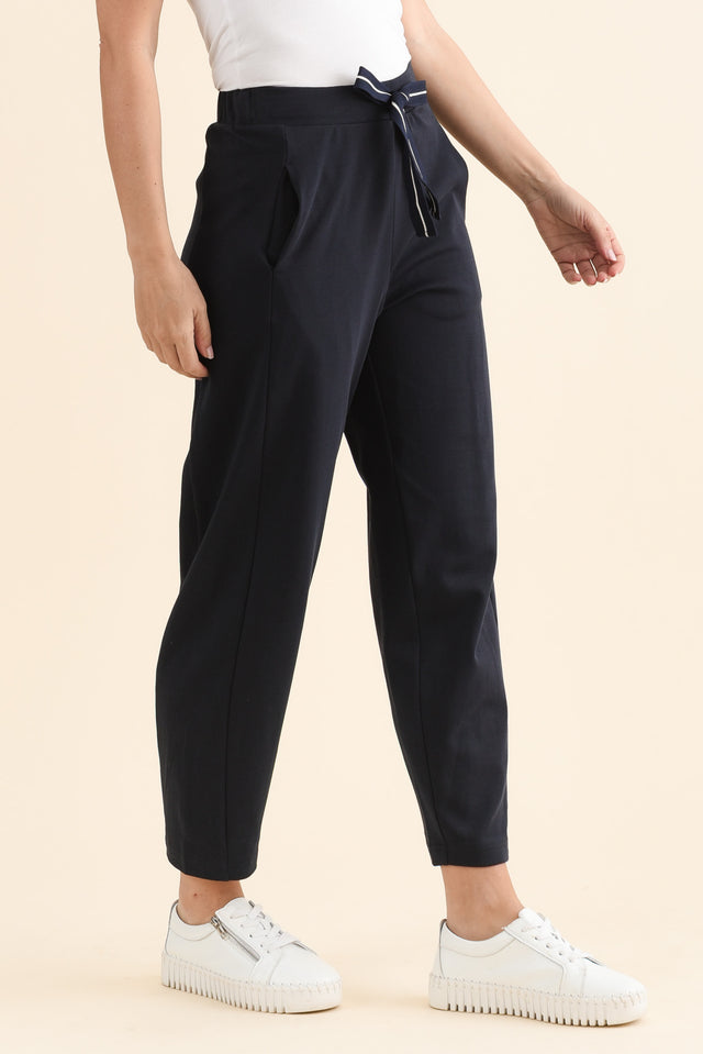 Fisher Navy Cotton Barrel Pants image 3