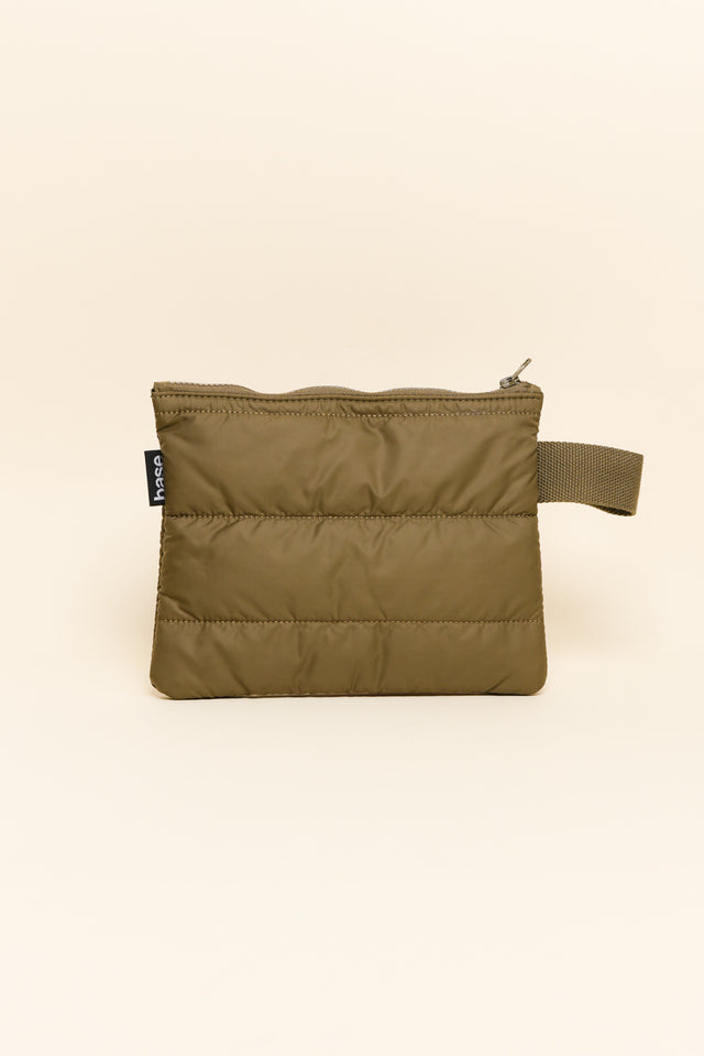 Flat Base Khaki Clutch
