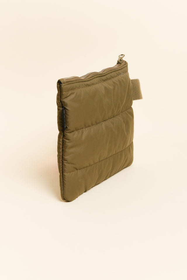 Flat Base Khaki Clutch
