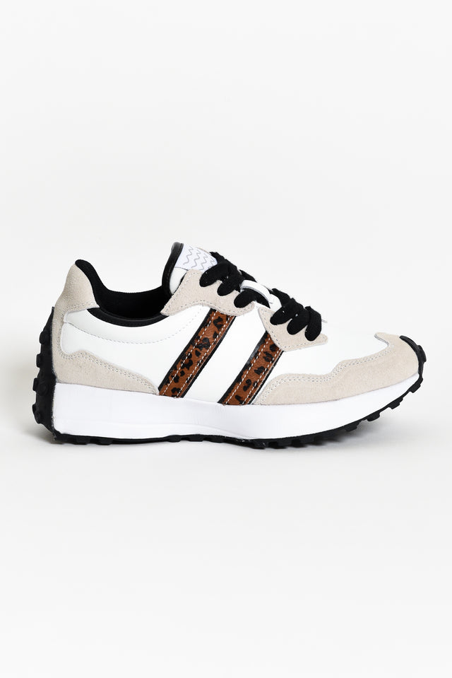 Flex White Leopard Leather Sneaker image 3