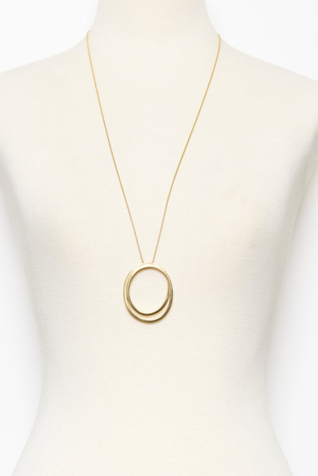 Forza Gold Oval Pendant Necklace