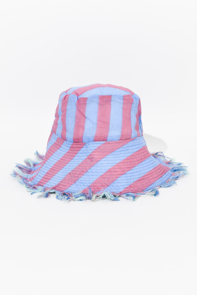 Fray Blue Stripe Cotton Wide Brim Hat image 3