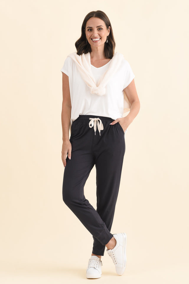 Freedom Dark Navy Drawstring Sweatpants,Brunette model,alt text|model:MJ image 7