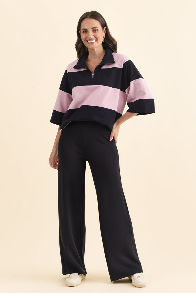 Freedom Dark Navy Wide Leg Pants,Brunette model,alt text|model:MJ image 6