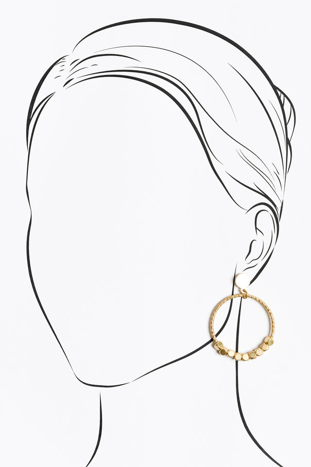 Freska Gold Beaded Circle Earrings