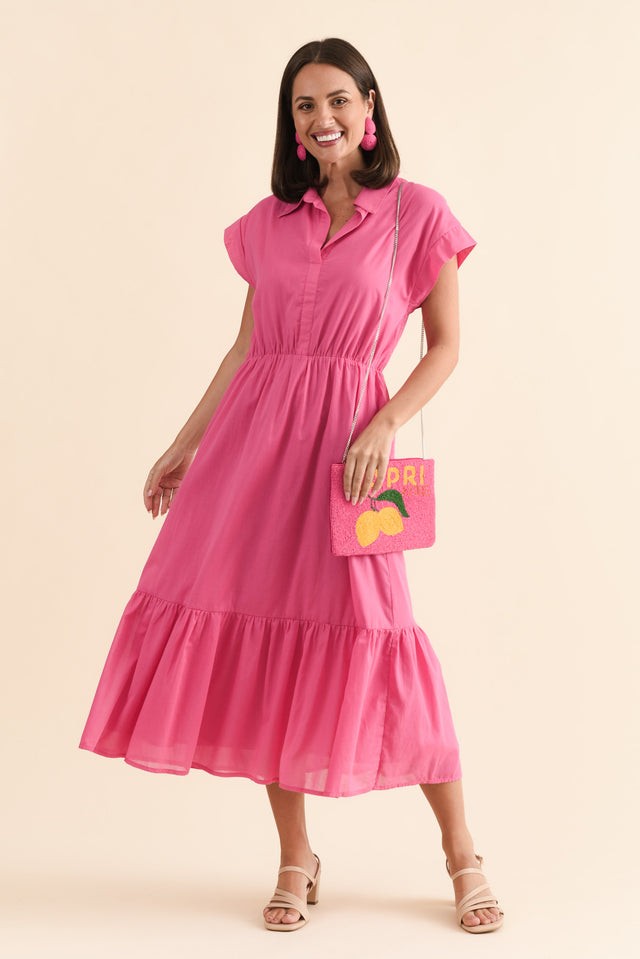 Freya Pink Cotton Collared Dress banner image
