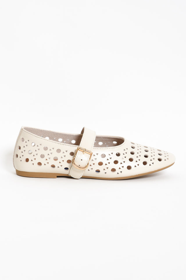 Fruity Cream Leather Ballet Flat