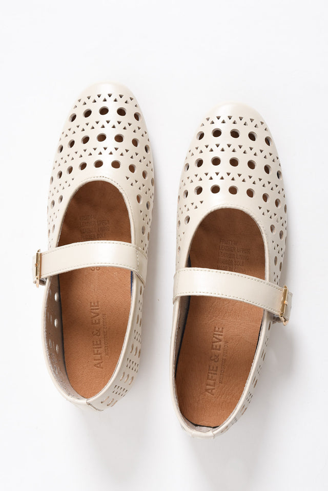 Fruity Cream Leather Ballet Flat