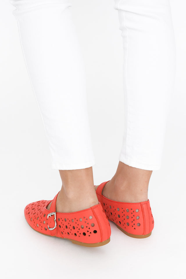 Fruity Red Leather Ballet Flat