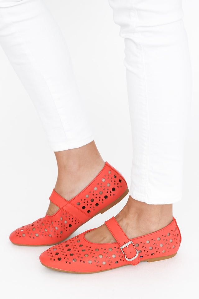 Fruity Red Leather Ballet Flat