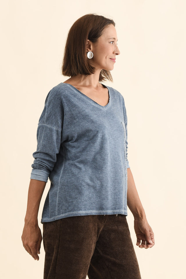 Fulton Steel Patchwork Cotton Top,Brunette model,alt text|model:Cara image 4