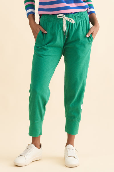 Fundamental Brunch Forest Green Cotton Sweatpants,Brunette model,alt text|model:Brontie