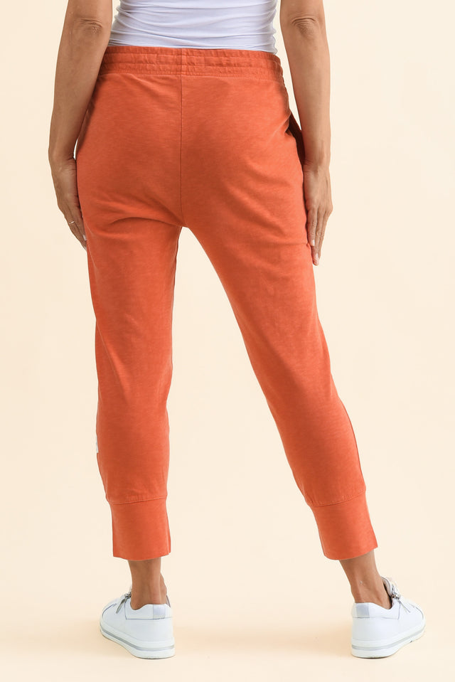 Fundamental Brunch Orange Cotton Sweatpants,Back,Brunette model,alt text|model:Cara image 5