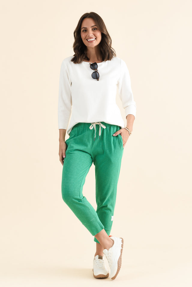 Fundamental Brunch Sage Cotton Sweatpants,brunette model,Full Outfit,alt text|model:MJ image 2