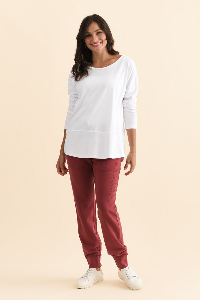 Fundamental White Cotton Rib Sleeved Top,Brunette model,alt text|model:Brontie image 5