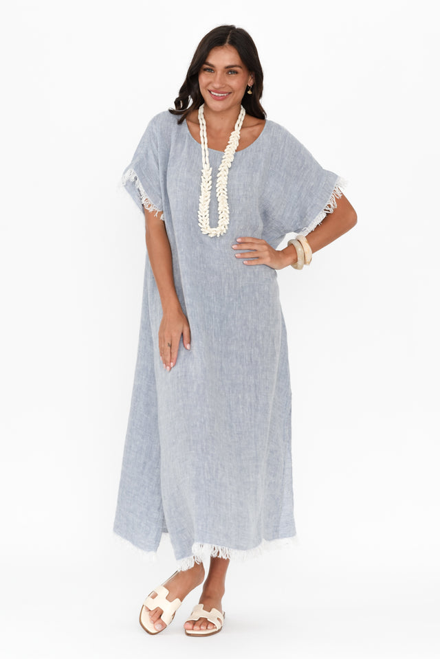 Galene Blue Linen Dress banner image