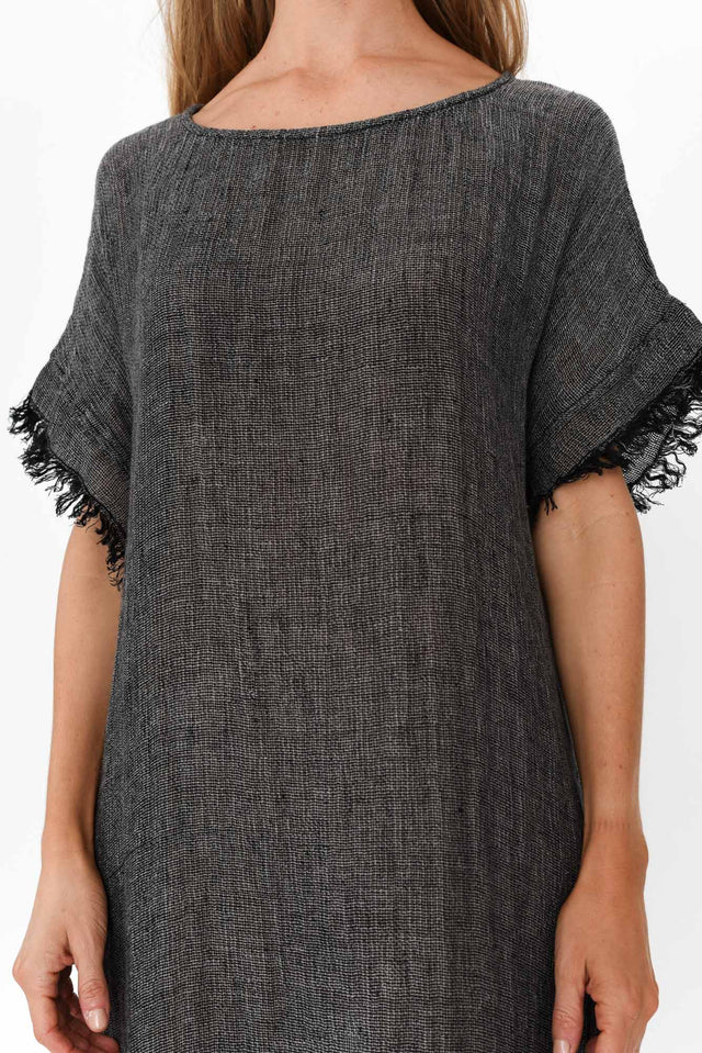 Galene Charcoal Linen Dress image 6