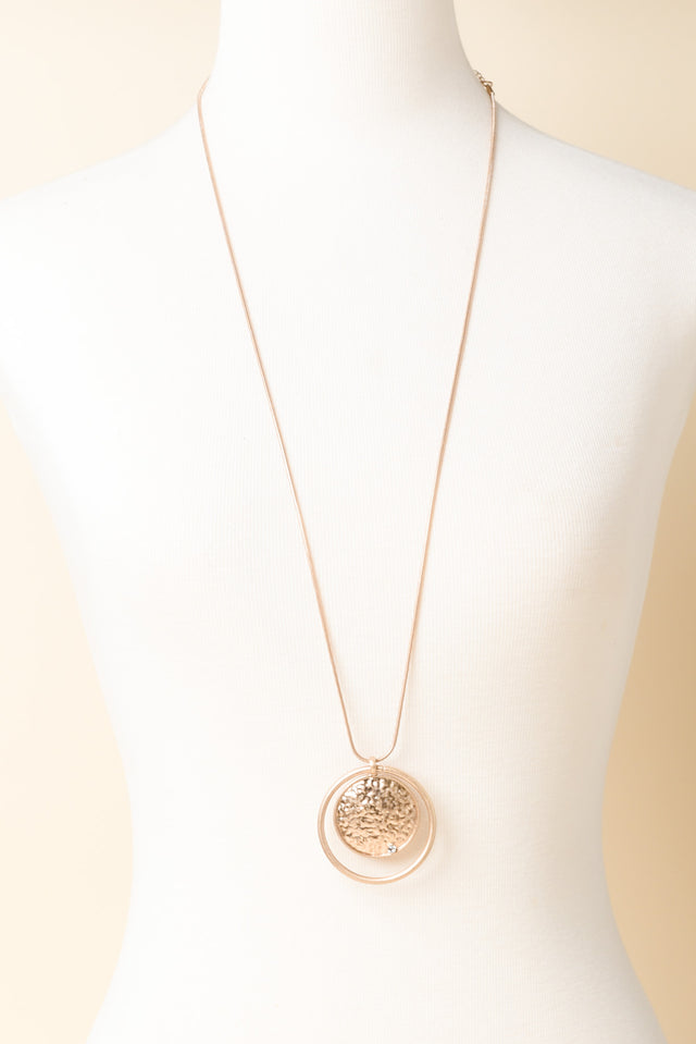 Galloway Gold Beaten Disc Necklace