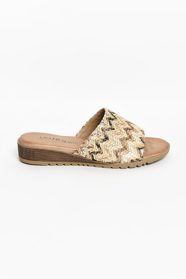 Ganni Natural Geo Raffia Slide