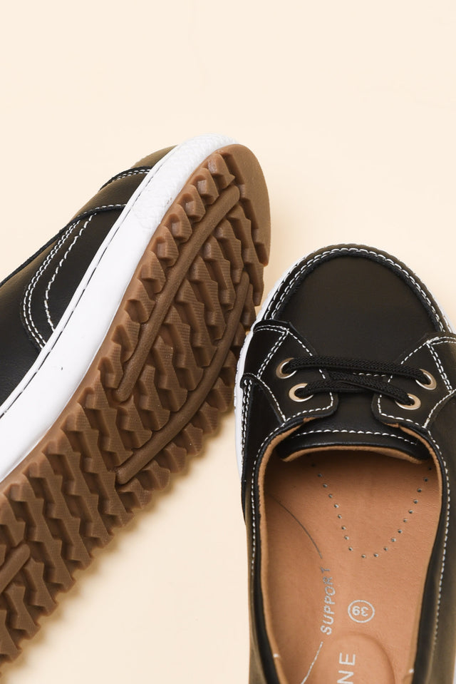 Garland Black Leather Loafer Sneaker image 3