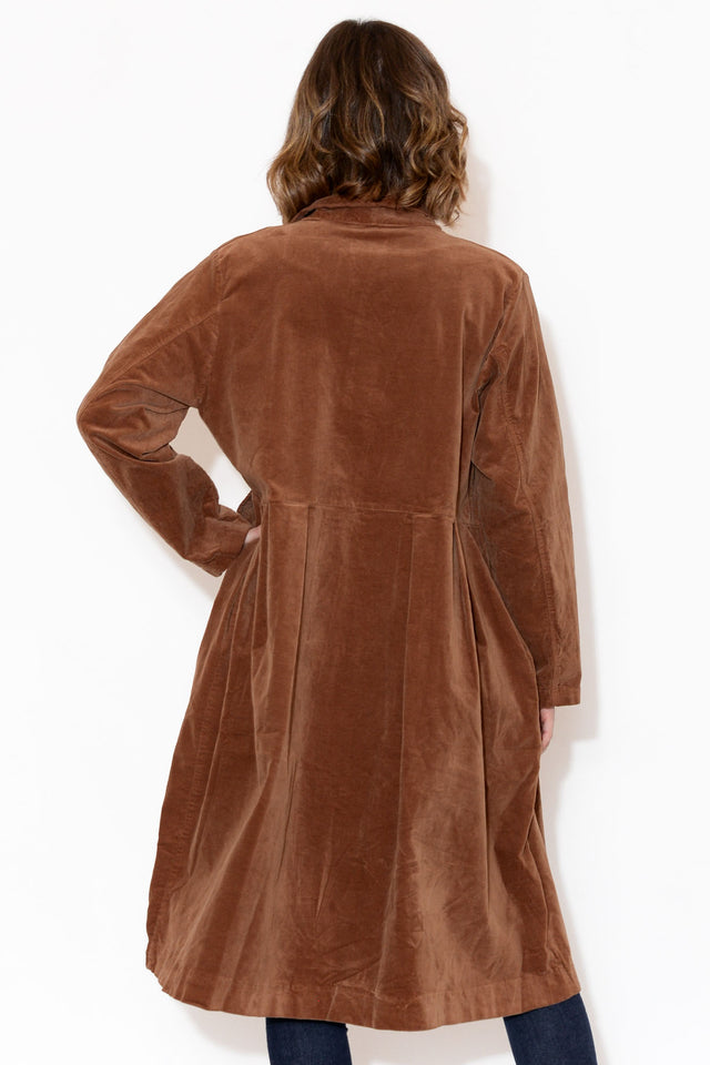 Genevieve Brown Velvet Coat