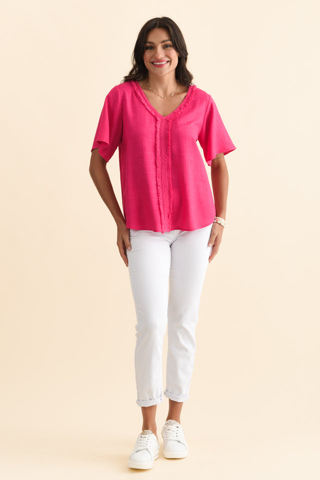 Georgio Hot Pink Linen Top image 6