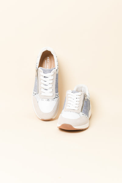Gleeb Blue Glebe Denim Multi Leather Zip Sneaker - Blue Bungalow AU