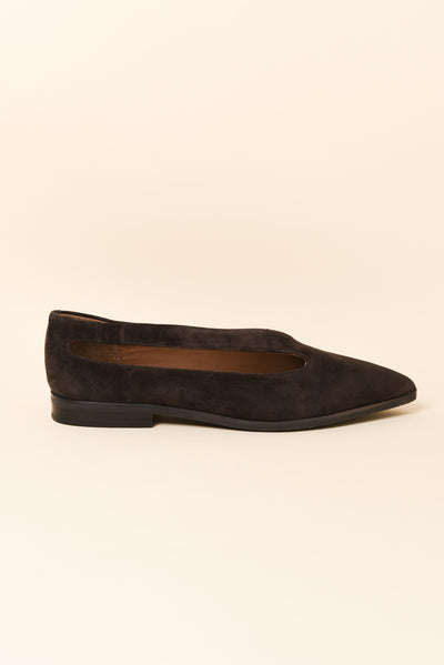 Kip Chocolate Suede Flat