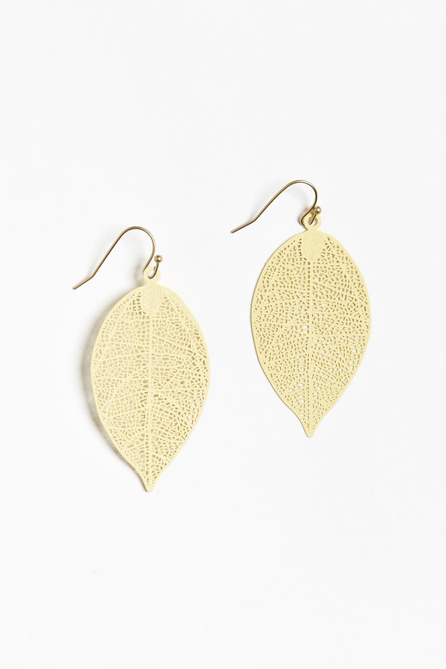 Gold Leaf Cutout Earrings image 1