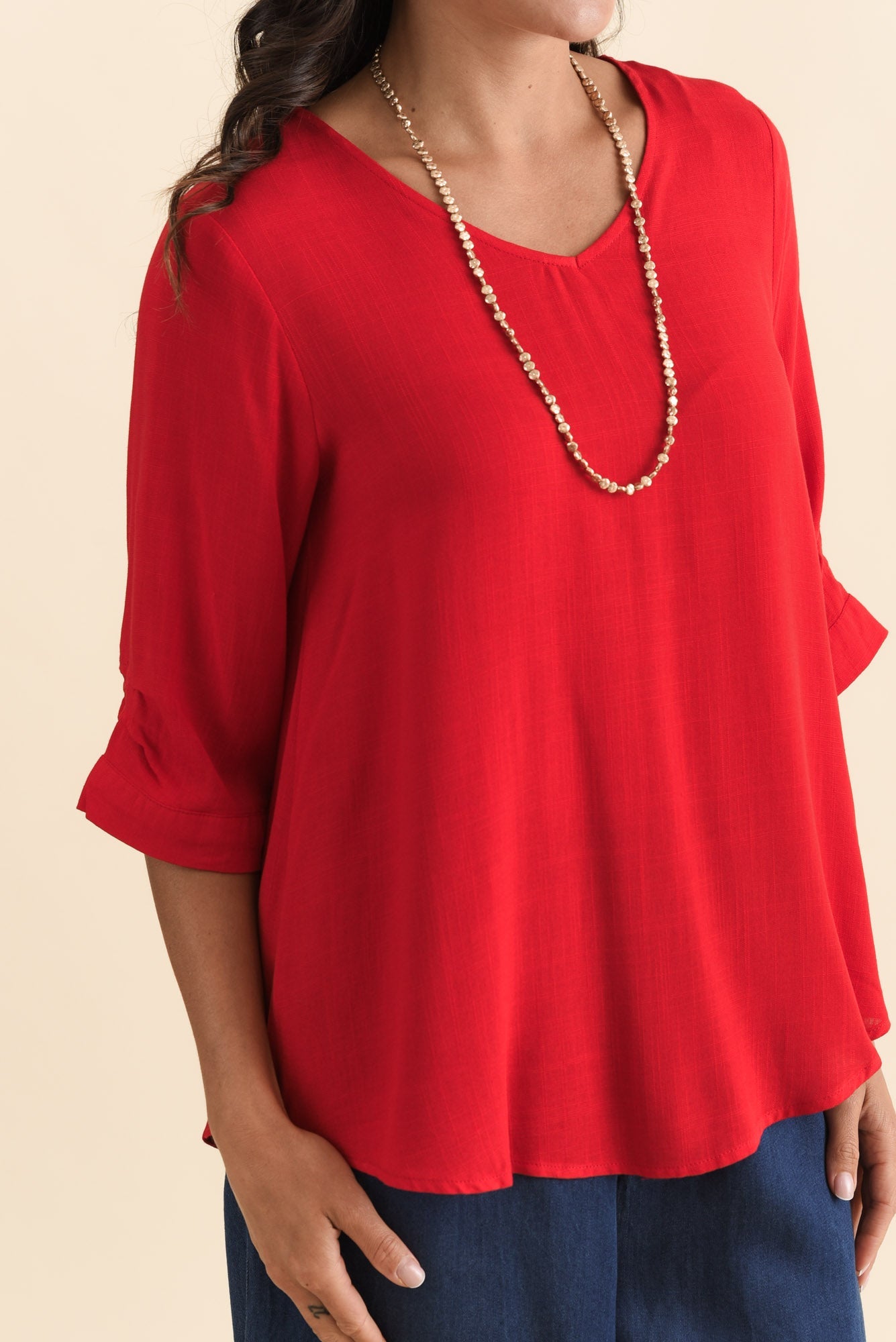 Gomez Red Button Top - Blue Bungalow AU
