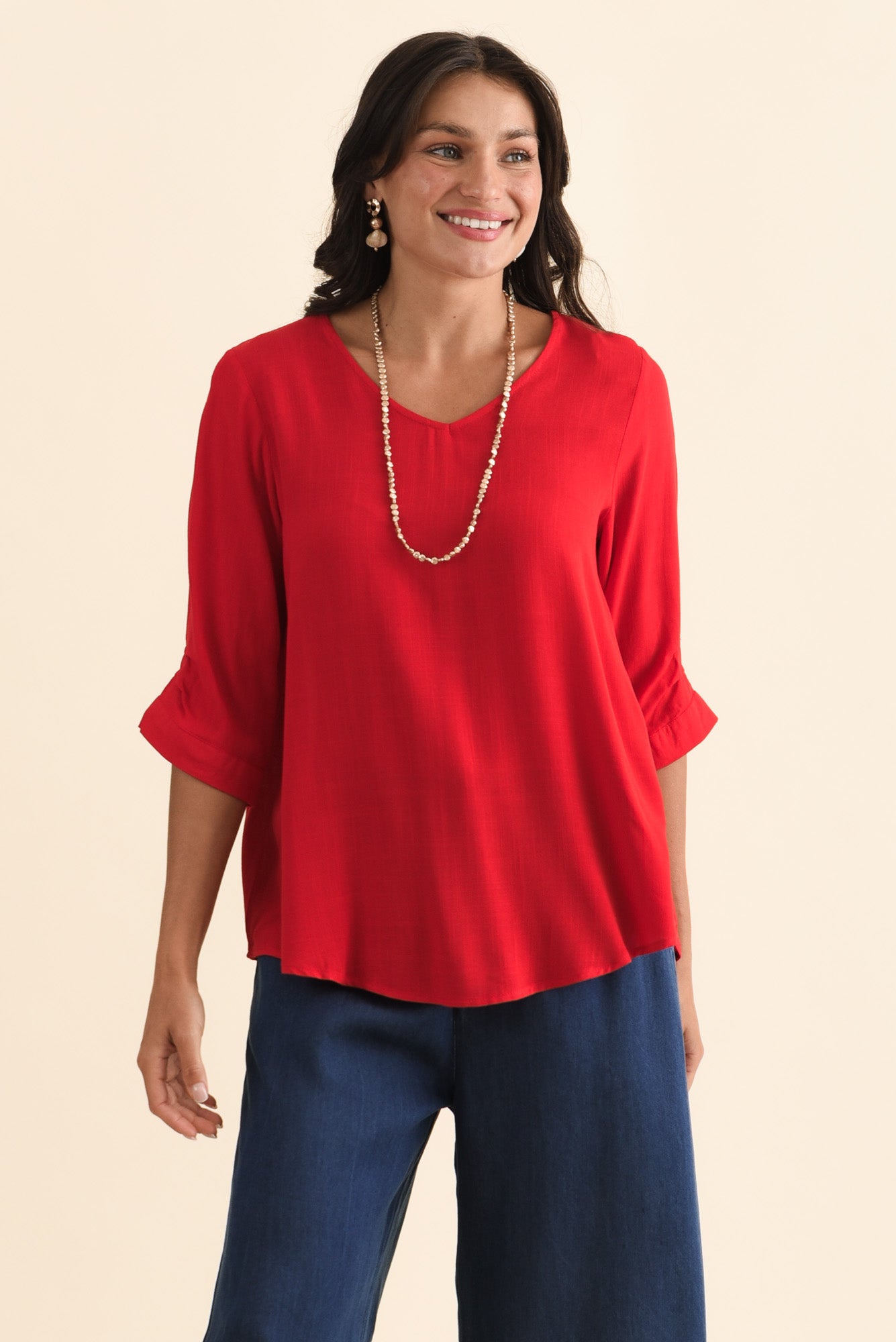 Gomez Red Button Top - Blue Bungalow AU