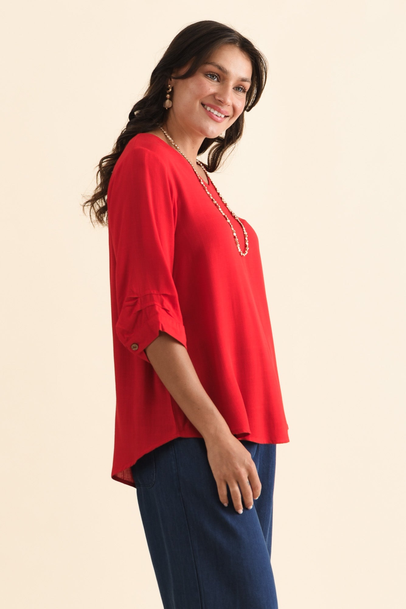 Gomez Red Button Top - Blue Bungalow AU