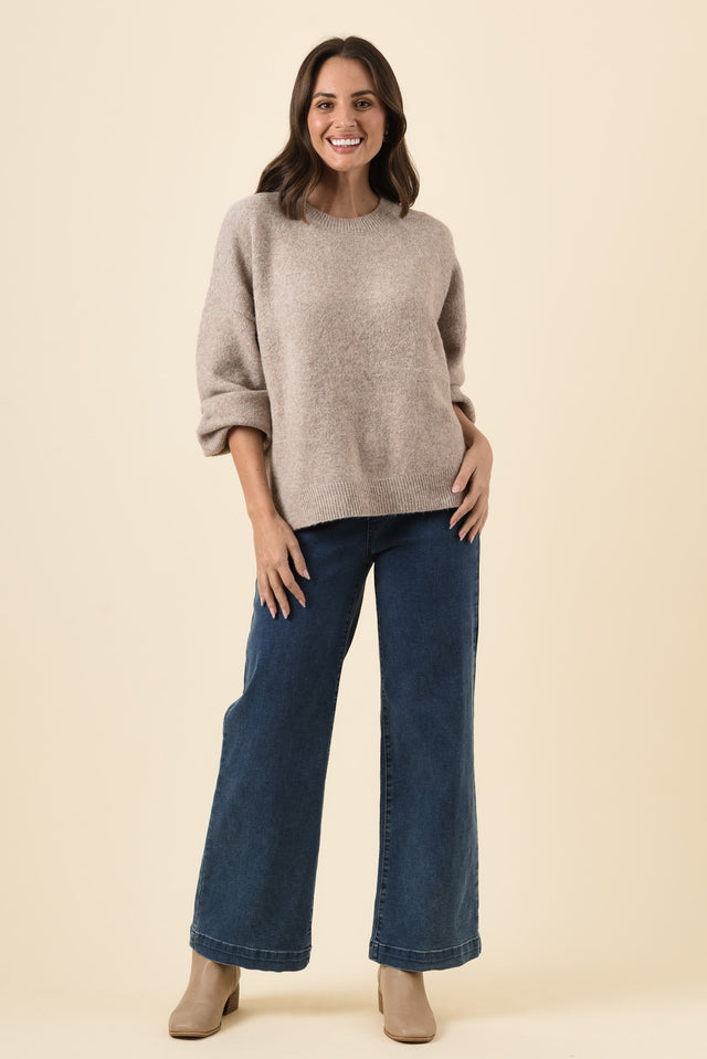 Grady Beige Knit Jumper,Brunette model,alt text|model:MJ image 6