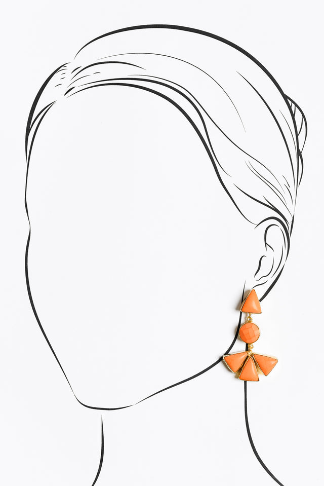 Granger Orange Triangle Drop Earrings
