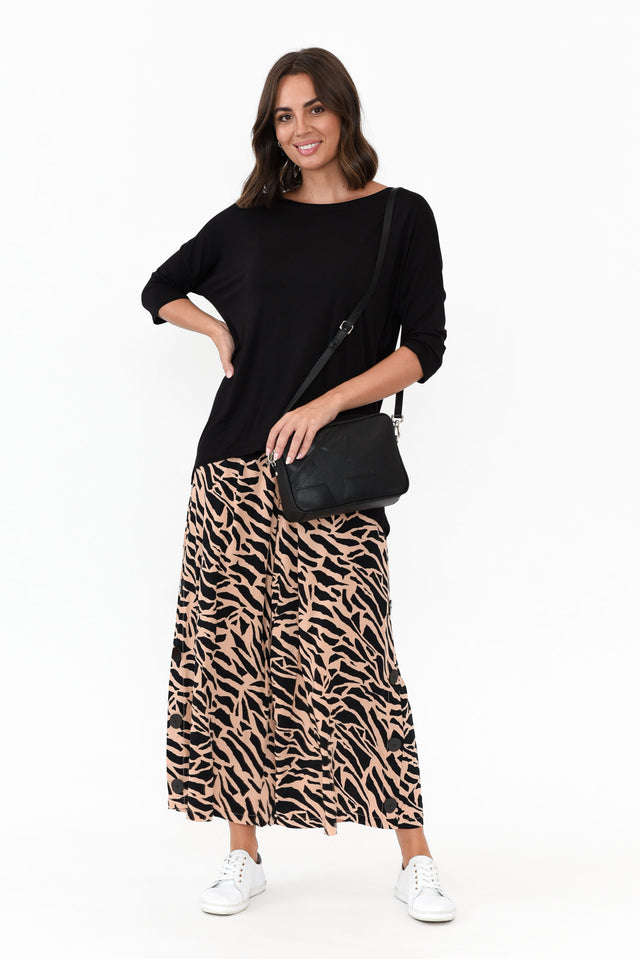 Grant Brown Abstract Wide Leg Pants image 2