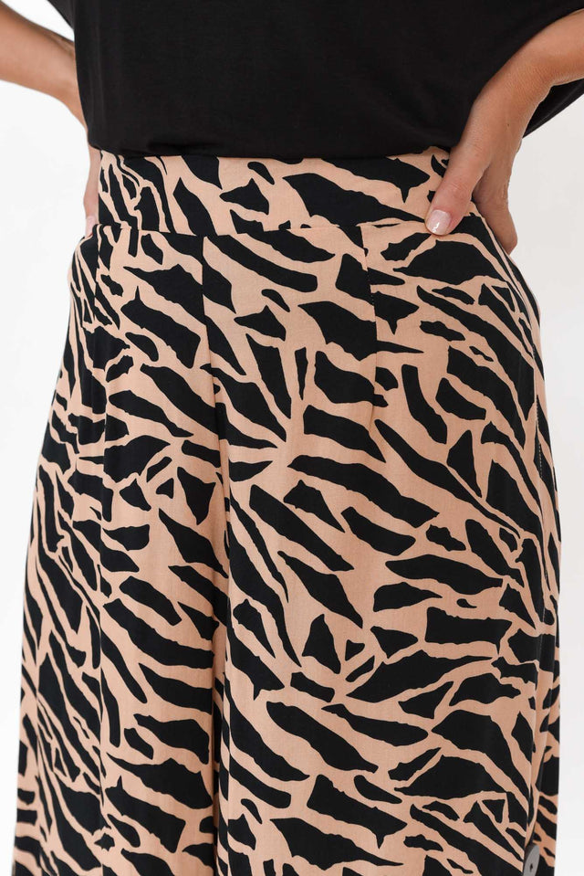Grant Brown Abstract Wide Leg Pants image 3