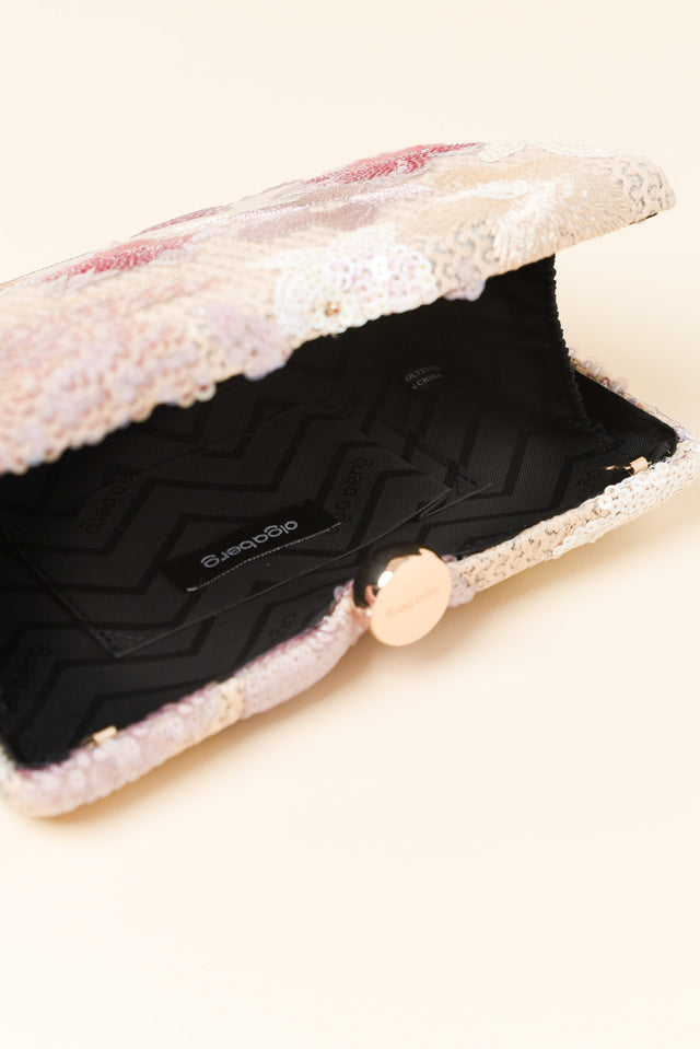 Greta Blush Floral Embroidered Clutch image 4