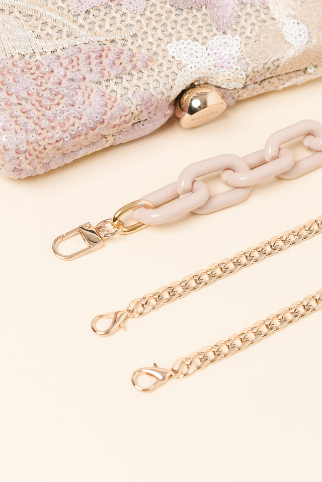 Greta Blush Floral Embroidered Clutch image 5