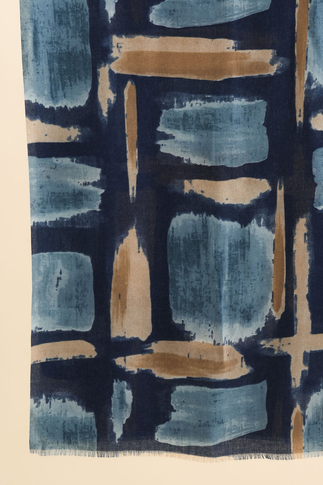 Gutha Blue Abstract Scarf image 4