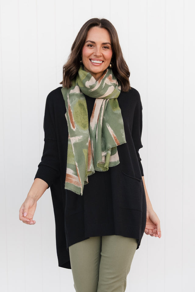 Gutha Green Abstract Scarf image 4