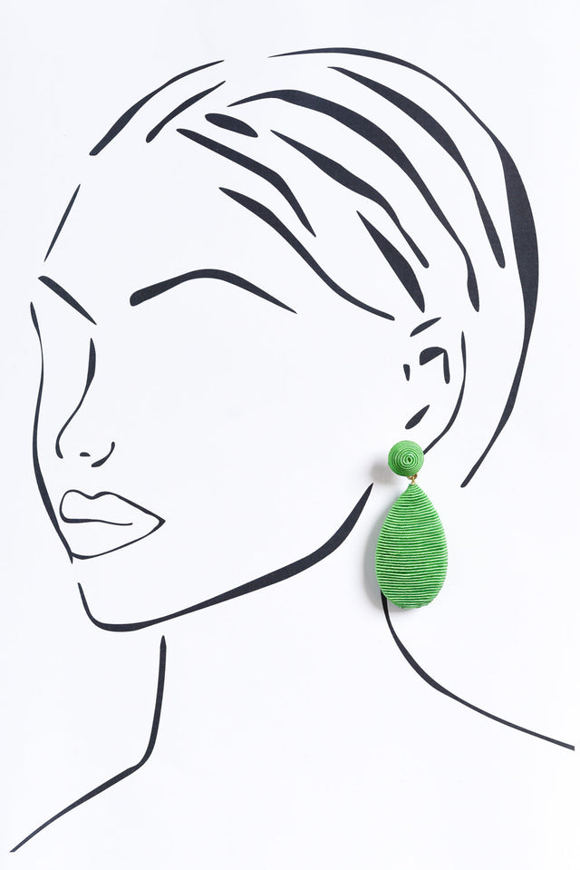 Hailey Green Teardrop Earrings