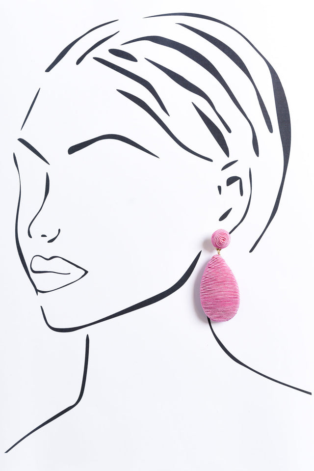 Hailey Pink Teardrop Earrings